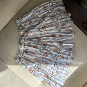 Show Me Your Mumu Lilla Skirt Palmetto Blue Floral Shades of Pink Charleston S